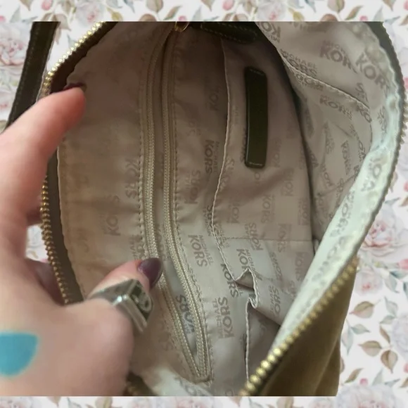 Michael Kors Suede Studded Fringe Shoulder Bag - Picture 3 of 4